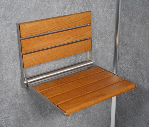 Fold shower seat - up, wooden